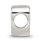 Sterling Silver 925 Script Letter P Bead with Polished Finish
